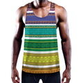 Colorful Ethnic Pattern Print Men's Workout Tank Top
