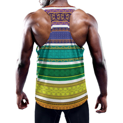 Colorful Ethnic Pattern Print Training Tank Top