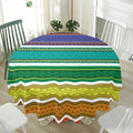 Colorful Ethnic Pattern Print Waterproof Round Tablecloth