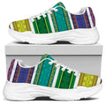 Colorful Ethnic Pattern Print White Chunky Shoes