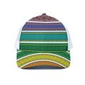 Colorful Ethnic Pattern Print White Mesh Trucker Hat
