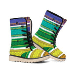 Colorful Ethnic Pattern Print Winter Boots