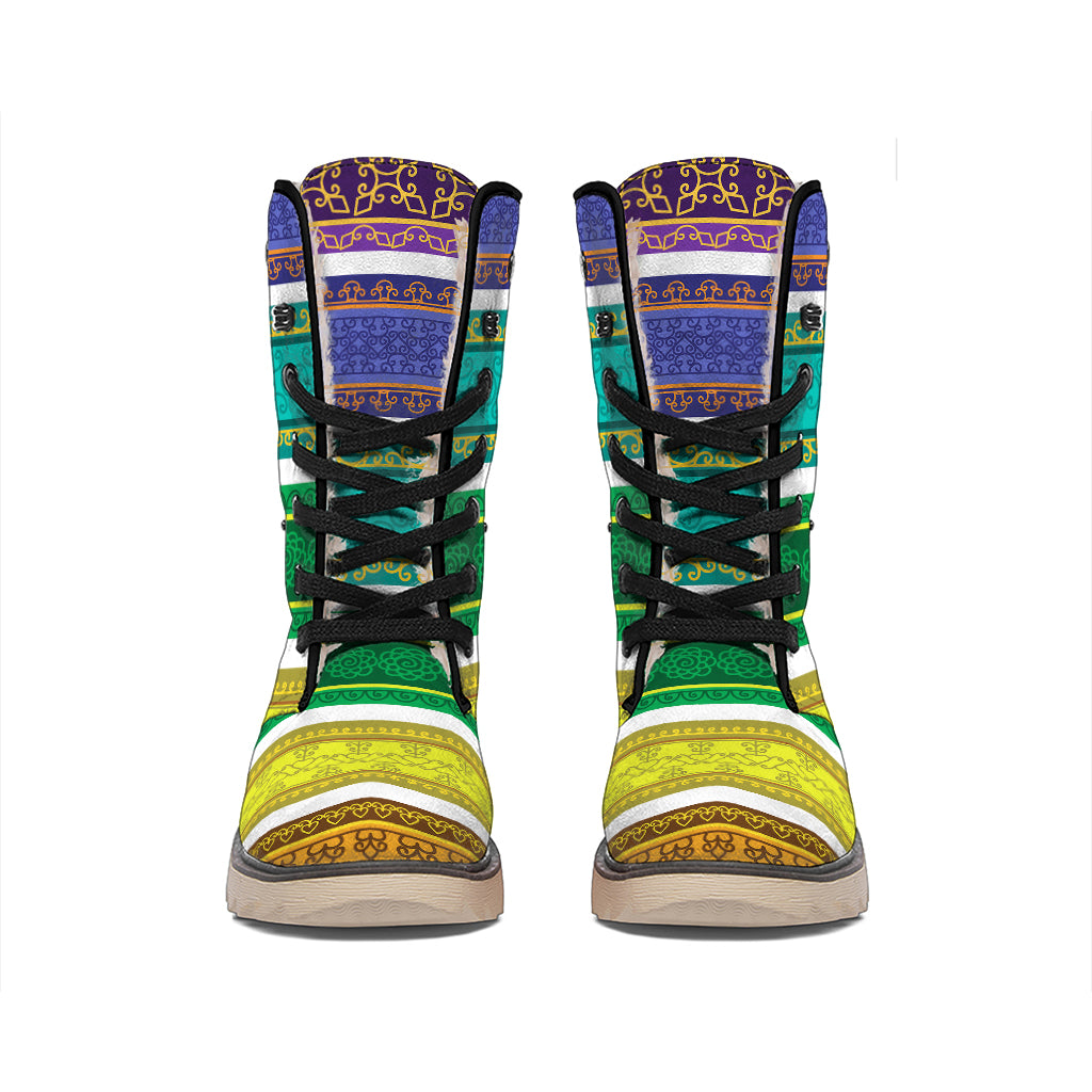 Colorful Ethnic Pattern Print Winter Boots