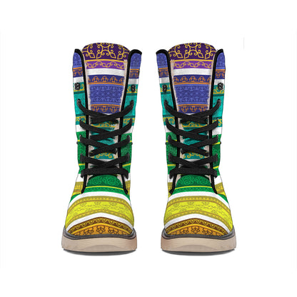 Colorful Ethnic Pattern Print Winter Boots
