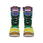 Colorful Ethnic Pattern Print Winter Boots