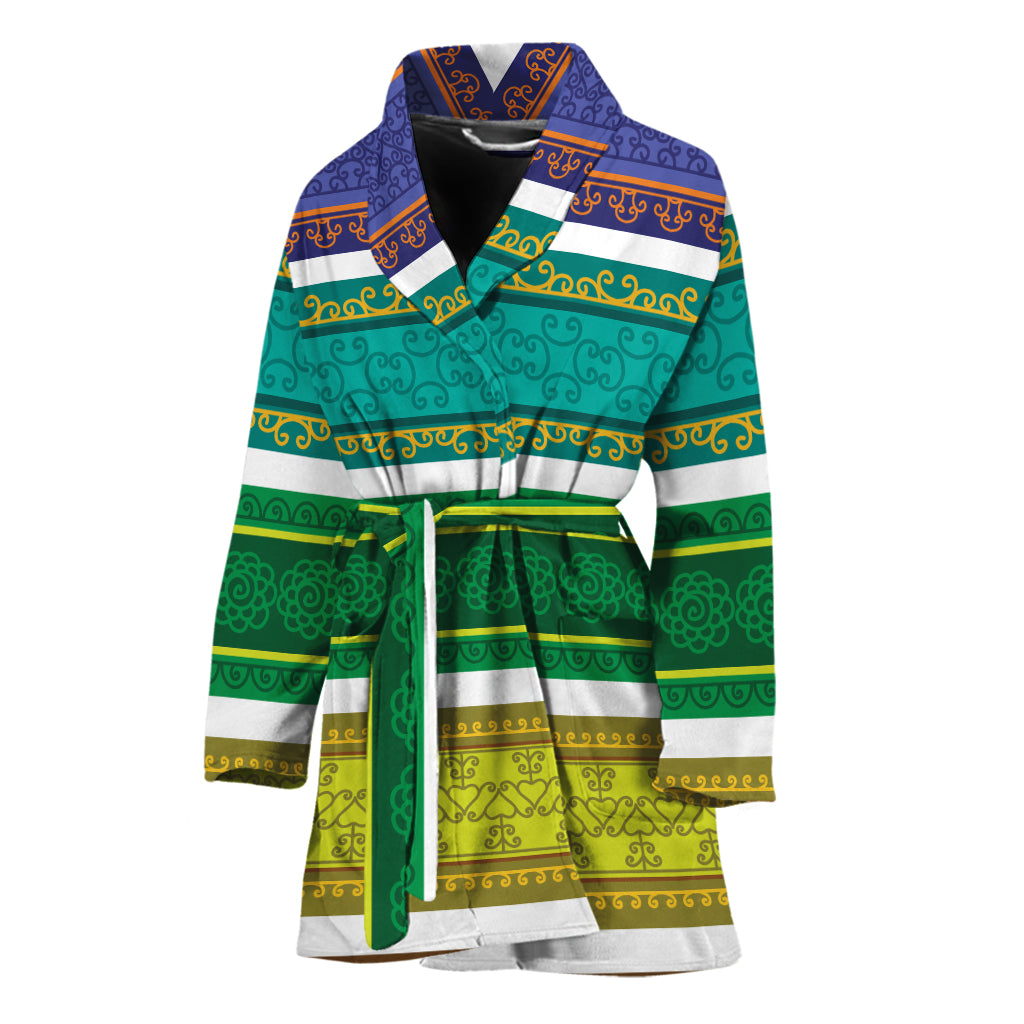 Colorful Ethnic Pattern Print Women's Bathrobe