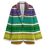 Colorful Ethnic Pattern Print Women's Blazer