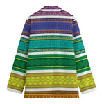 Colorful Ethnic Pattern Print Women's Blazer
