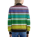 Colorful Ethnic Pattern Print Women's Bomber Jacket