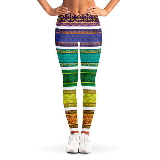 Colorful Ethnic Pattern Print Women's Leggings