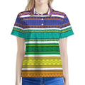 Colorful Ethnic Pattern Print Women's Polo Shirt