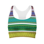 Colorful Ethnic Pattern Print Women's Sports Bra