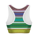 Colorful Ethnic Pattern Print Women's Sports Bra