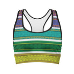 Colorful Ethnic Pattern Print Women's Sports Bra