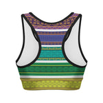 Colorful Ethnic Pattern Print Women's Sports Bra