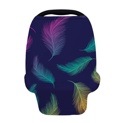 Colorful Feather Pattern Print Baby Seat Cover