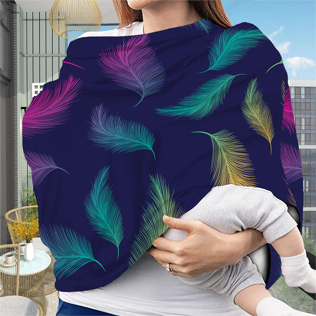 Colorful Feather Pattern Print Baby Seat Cover