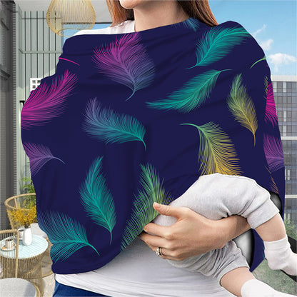Colorful Feather Pattern Print Baby Seat Cover