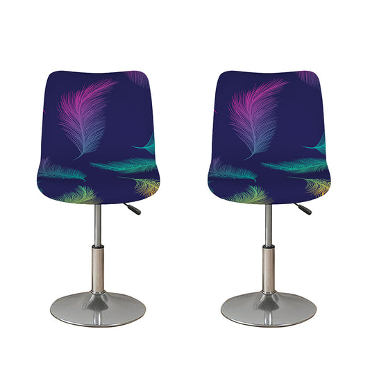 Colorful Feather Pattern Print Bar Stool Covers