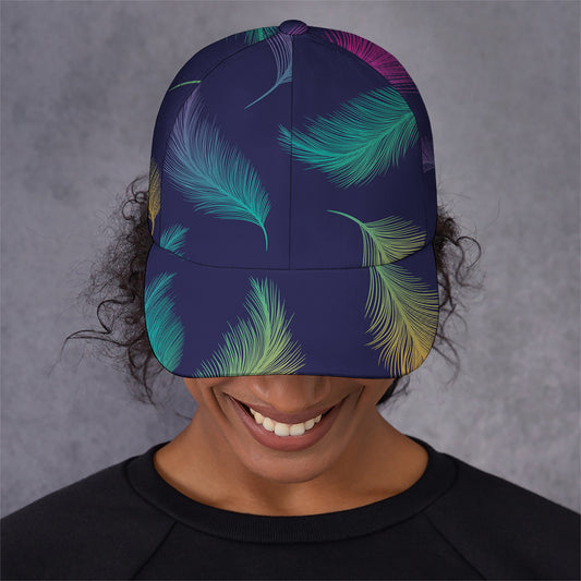 Colorful Feather Pattern Print Baseball Cap