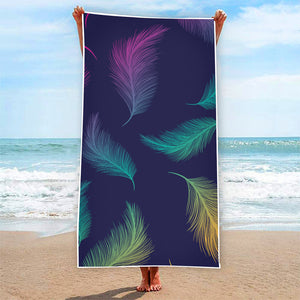 Colorful Feather Pattern Print Beach Towel