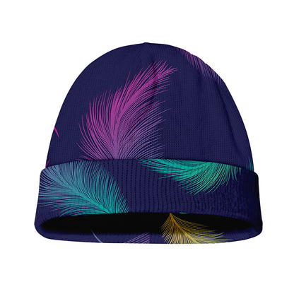 Colorful Feather Pattern Print Beanie