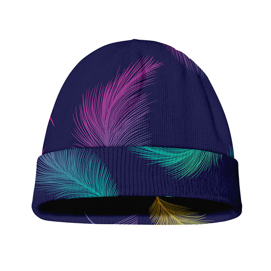 Colorful Feather Pattern Print Beanie