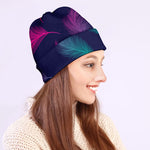 Colorful Feather Pattern Print Beanie