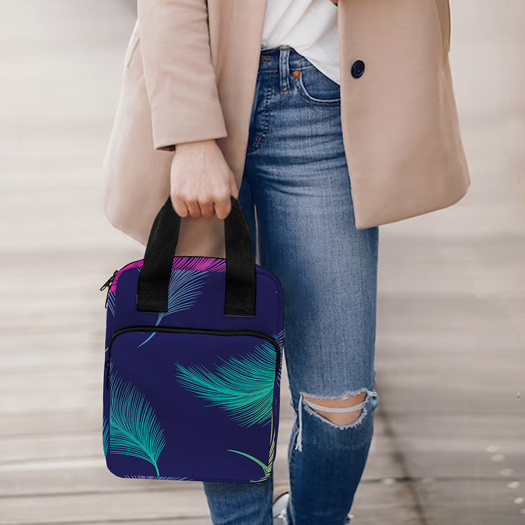 Colorful Feather Pattern Print Bible Tote Bag