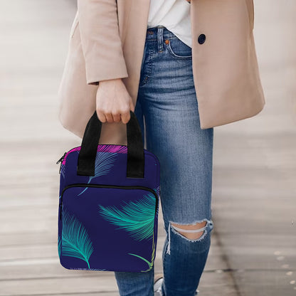 Colorful Feather Pattern Print Bible Tote Bag