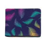 Colorful Feather Pattern Print Bifold Wallet