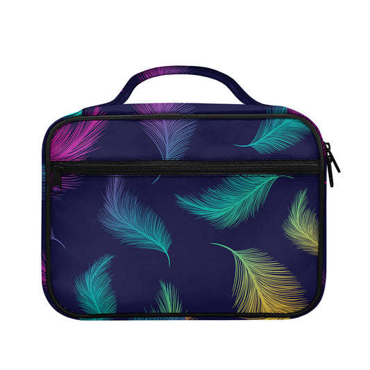 Colorful Feather Pattern Print Briefcase Bible Bag