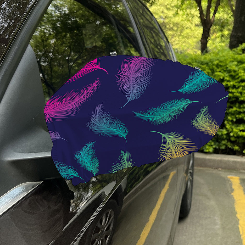 Colorful Feather Pattern Print Car Side Mirror Covers