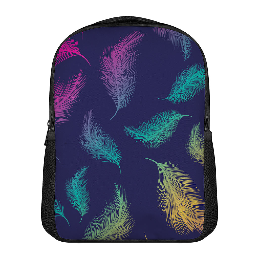 Colorful Feather Pattern Print Casual Backpack