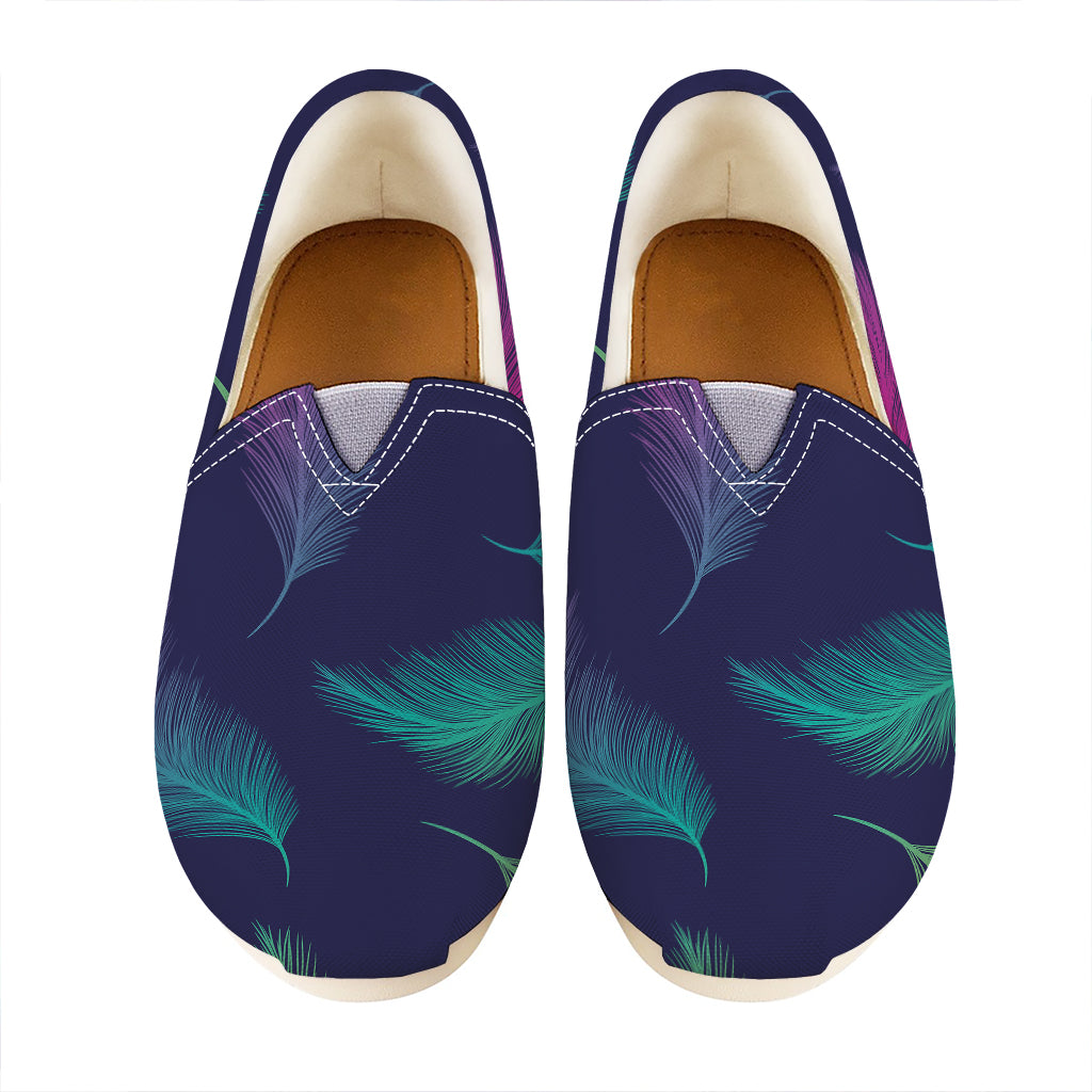 Colorful Feather Pattern Print Casual Shoes