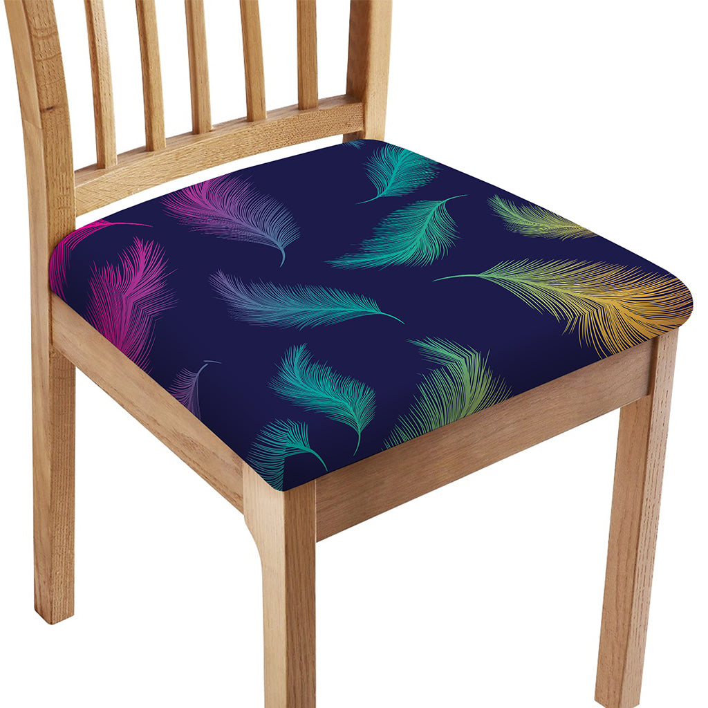 Colorful Feather Pattern Print Chair Cushion Cover