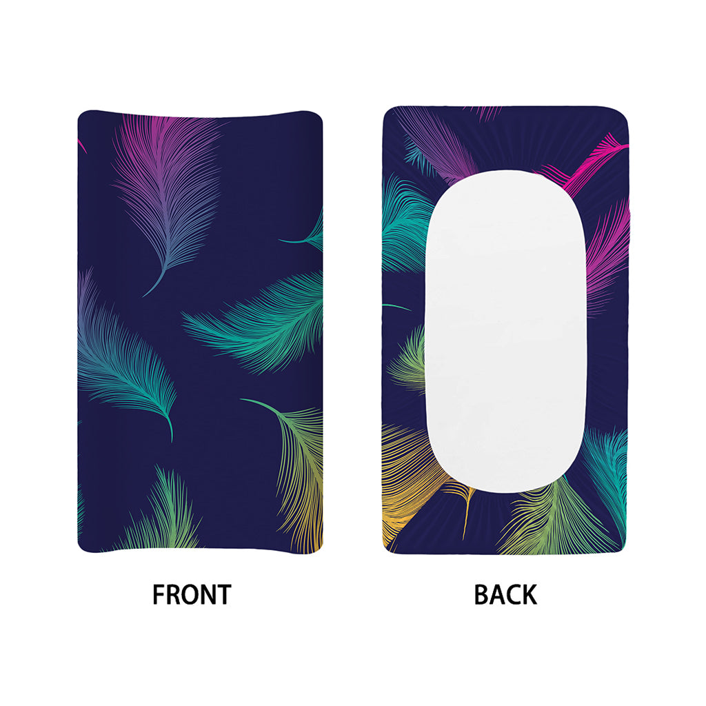 Colorful Feather Pattern Print Changing Pad Cover