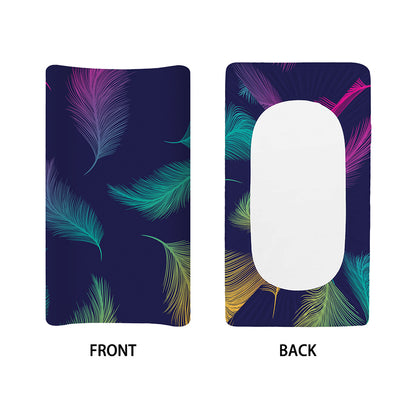 Colorful Feather Pattern Print Changing Pad Cover