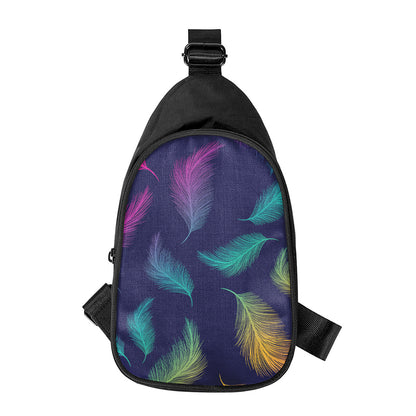 Colorful Feather Pattern Print Chest Bag