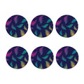 Colorful Feather Pattern Print Coaster Set