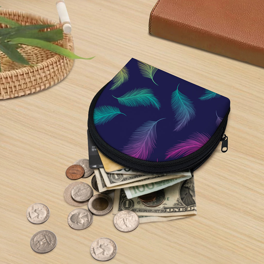 Colorful Feather Pattern Print Coin Purse