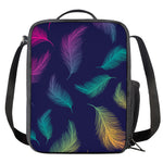 Colorful Feather Pattern Print Crossbody Lunch Bag