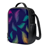 Colorful Feather Pattern Print Crossbody Lunch Bag