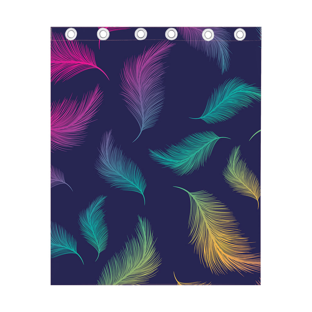 Colorful Feather Pattern Print Curtain