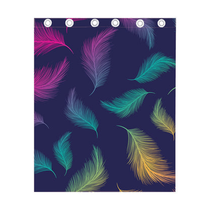 Colorful Feather Pattern Print Curtain