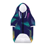 Colorful Feather Pattern Print Dog Zip Up Hoodie