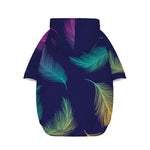 Colorful Feather Pattern Print Dog Zip Up Hoodie