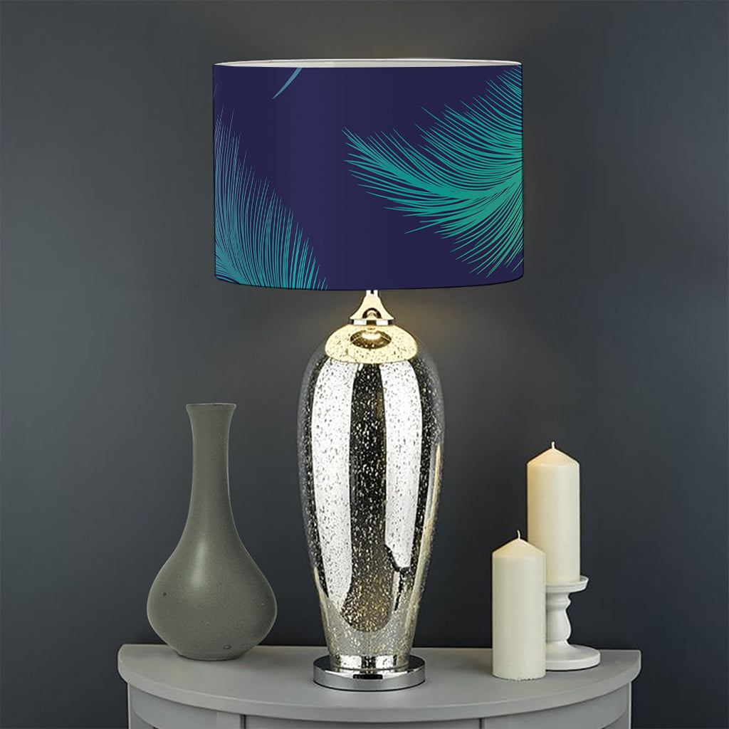 Colorful Feather Pattern Print Drum Lamp Shade