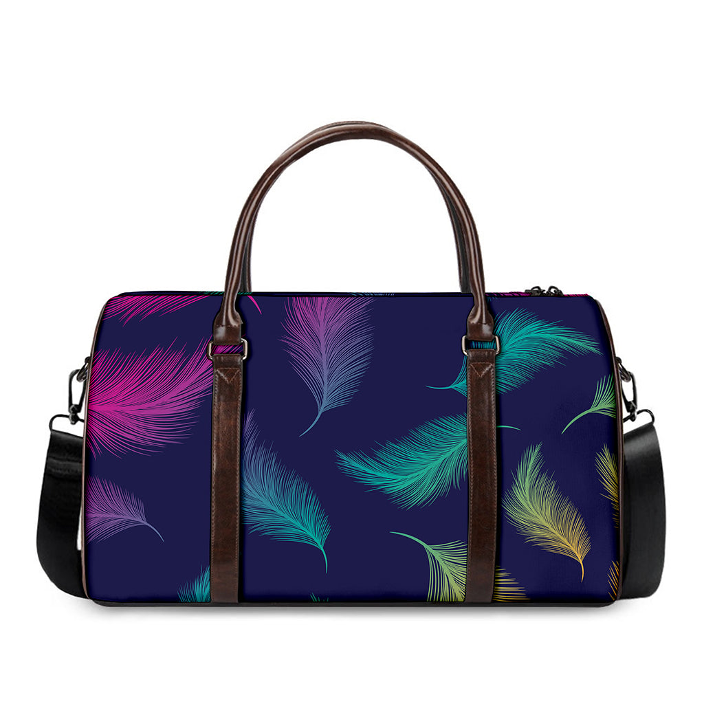Colorful Feather Pattern Print Duffle Bag
