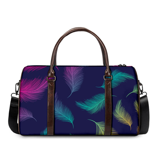 Colorful Feather Pattern Print Duffle Bag